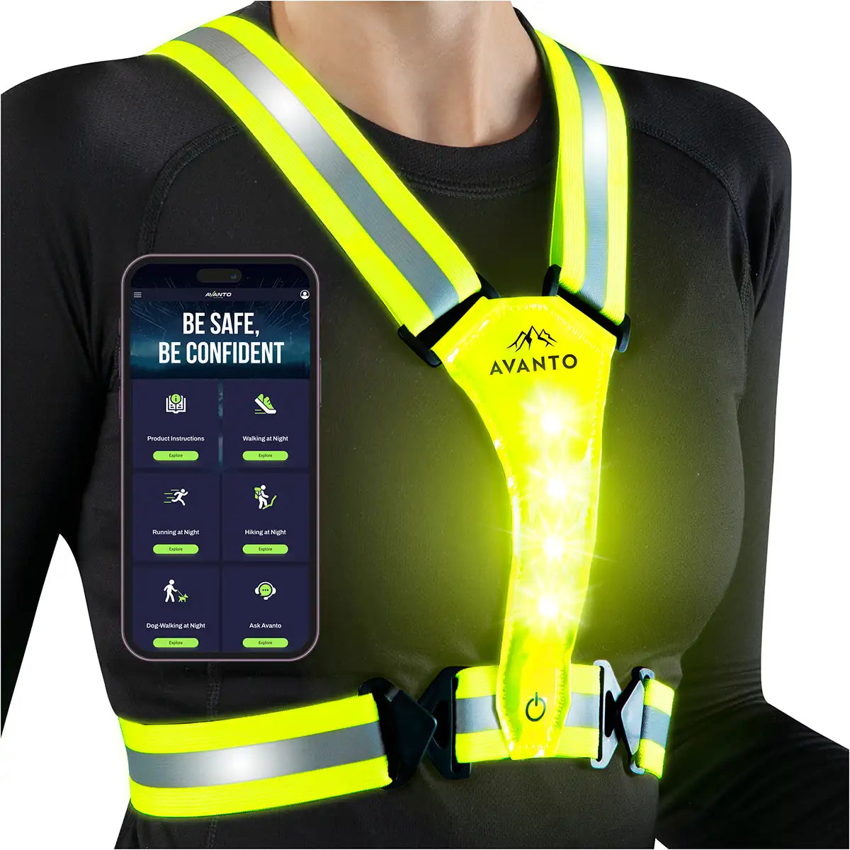  BEBJUIL LED Reflective Vest,3 Pack Light Up Running