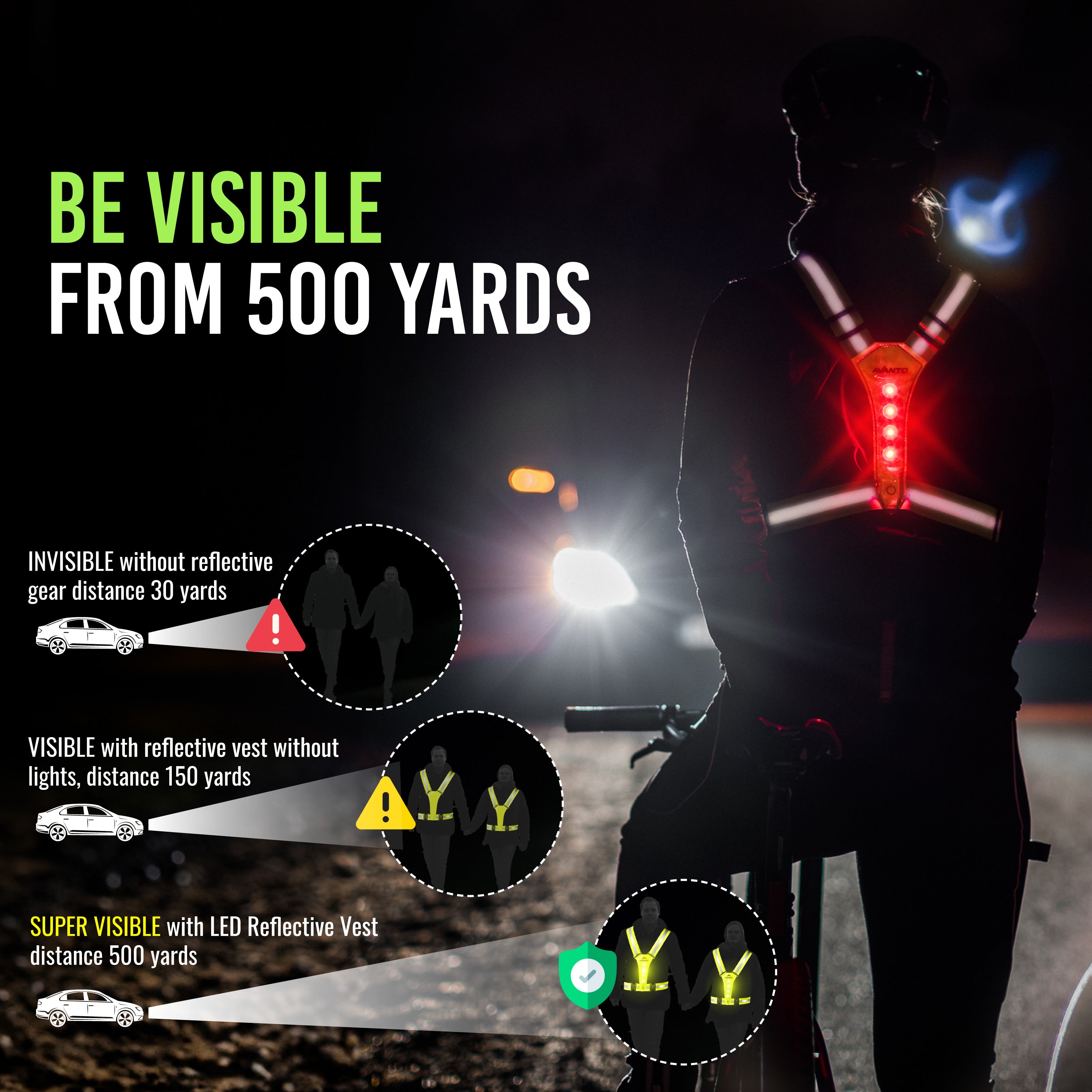 PENTX LED Reflective Vest Avanto Safety