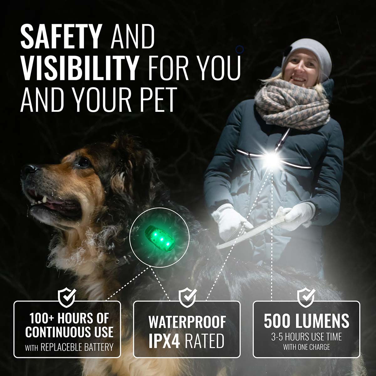 best rechargeable dog walking flashlight Dog Walking Light Set